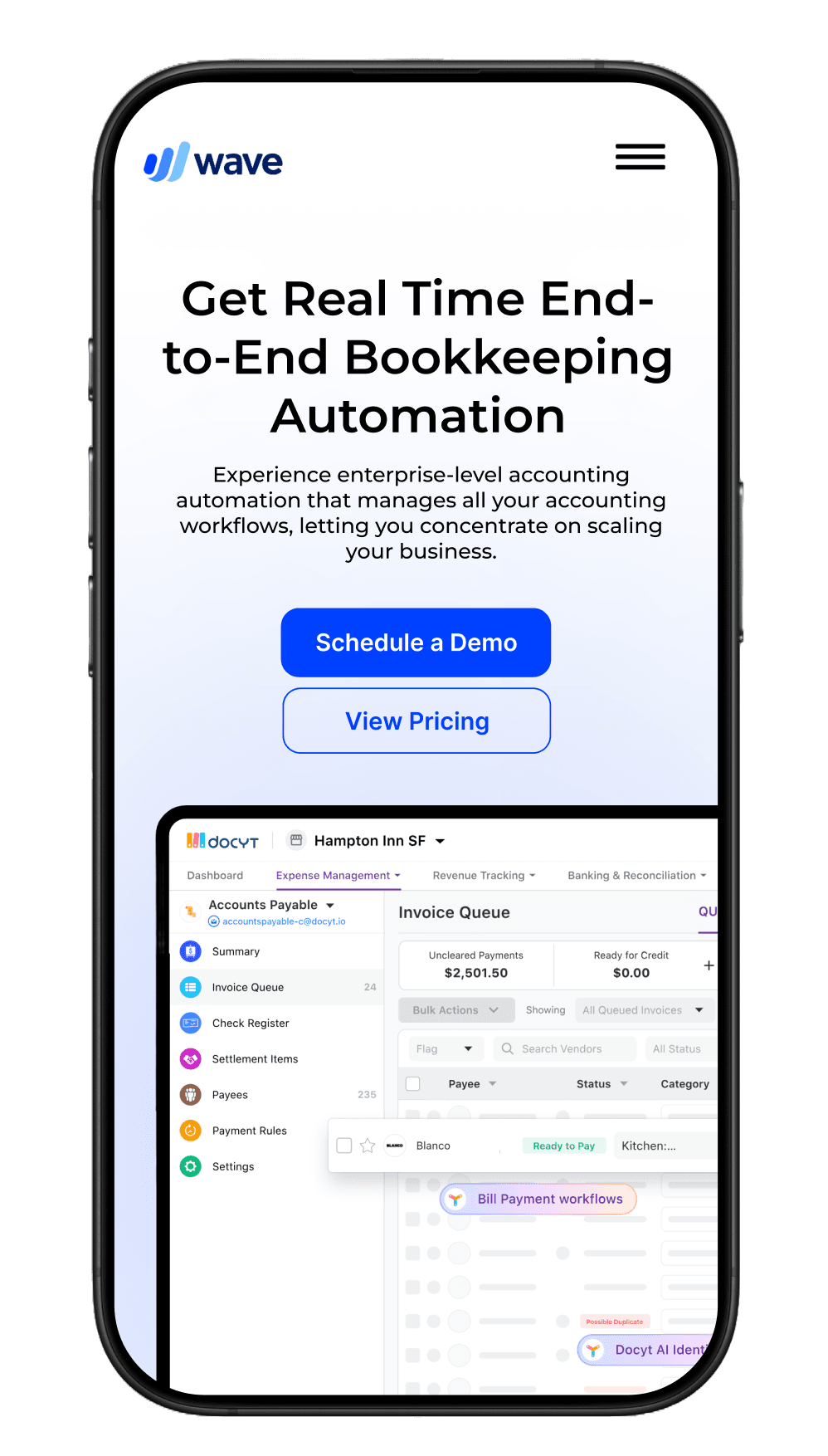 mobile view landing page